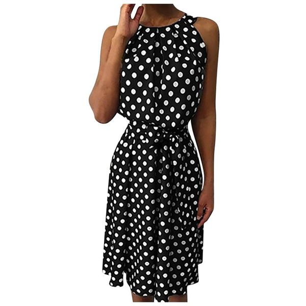 casual dresses women's fashion polka dot sleeveless strapless round neck loose dress vestidos de mujer verano, Black;gray
casual dresses women's fashion polka dot sleeveless strapless round neck loose dress vestidos de mujer verano, Black;gray