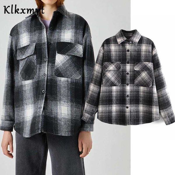 klkxmyt za jackets women fashion with pockets check jacket coat vintage long sleeve buttons female outerwear chic 210527, Black;brown
klkxmyt za jackets women fashion with pockets check jacket coat vintage long sleeve buttons female outerwear chic 210527, Black;brown