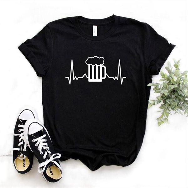 beer mug heartbeat print women short sleeve o neck loose ladies causal tee clothes, White
beer mug heartbeat print women short sleeve o neck loose ladies causal tee clothes, White