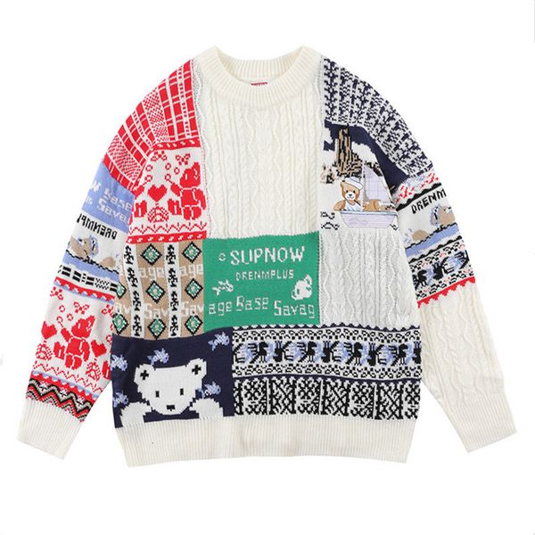men's sweaters christmas jumper male korean sweater knitted or crocheted bear block big casual s for couples 0jbb, White;black
men's sweaters christmas jumper male korean sweater knitted or crocheted bear block big casual s for couples 0jbb, White;black