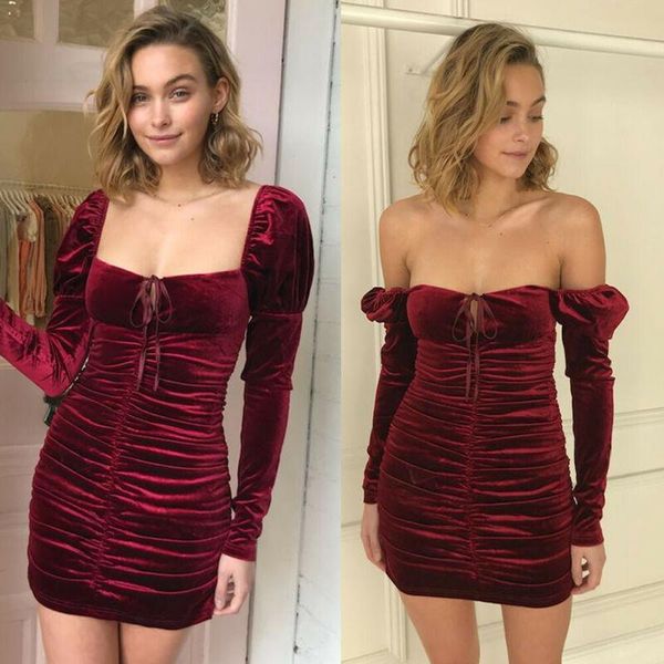 autumn velvet dresses women fashion solid slim sheath off the shoulder low-cut dress vestidos casual, Black;gray
autumn velvet dresses women fashion solid slim sheath off the shoulder low-cut dress vestidos casual, Black;gray