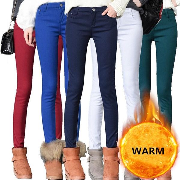 women's pants & capris 2021 winter warm stretch skinny denim pencil women solid thickening jeans plus size jean trousers p9112, Black;white
women's pants & capris 2021 winter warm stretch skinny denim pencil women solid thickening jeans plus size jean trousers p9112, Black;white