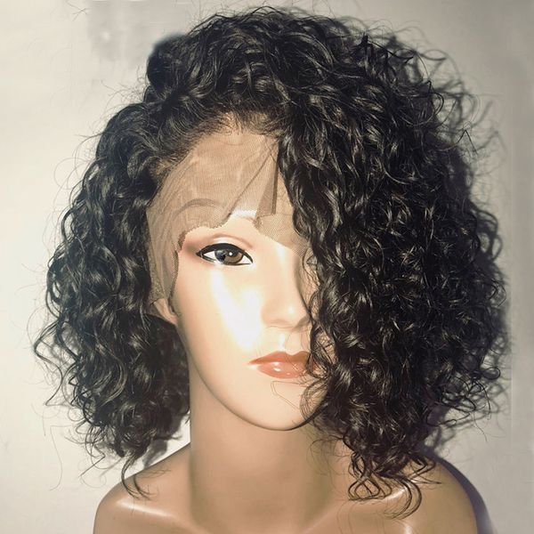curly black short cut bob lace frontal wigs synthetic hair for women preplucked glueless lace wig high temperature fiber daily 
curly black short cut bob lace frontal wigs synthetic hair for women preplucked glueless lace wig high temperature fiber daily