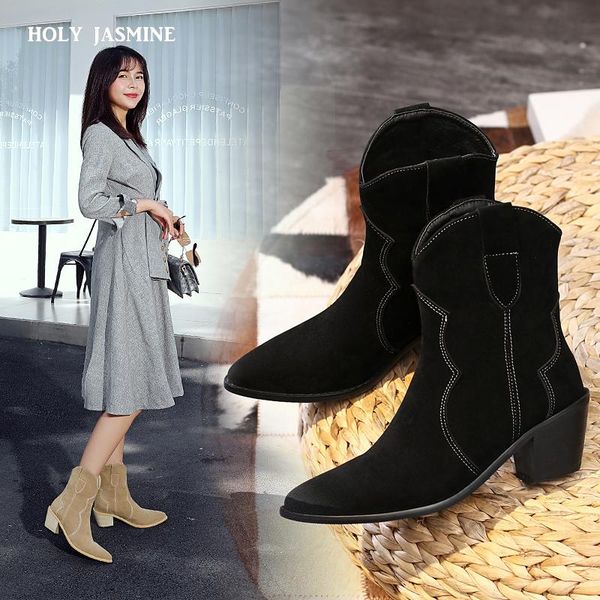 boots women western ankle roman pointed casual booties spring autumn woman artificial leather short boot femal retro chaussures, Black
boots women western ankle roman pointed casual booties spring autumn woman artificial leather short boot femal retro chaussures, Black