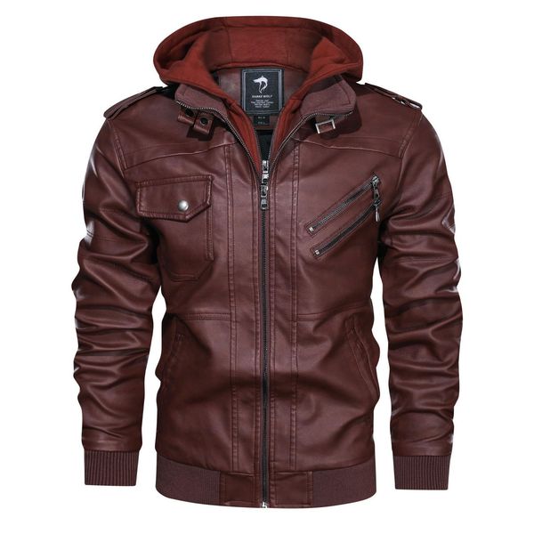 fashion leather autumn and winter men's jacket pu hooded youth coat fake two piece, Black
fashion leather autumn and winter men's jacket pu hooded youth coat fake two piece, Black