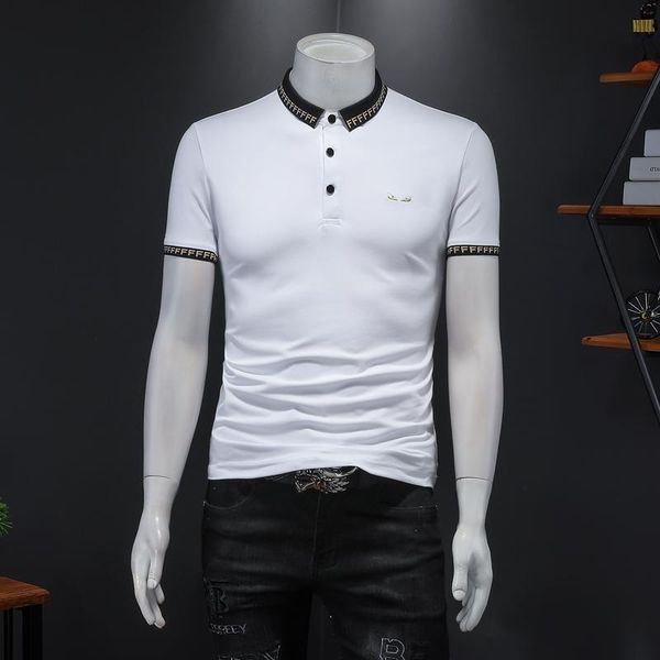 men's polos great designer shirts arrivals cotton classic brand short sleeve summer clothing e0220, White;black
men's polos great designer shirts arrivals cotton classic brand short sleeve summer clothing e0220, White;black