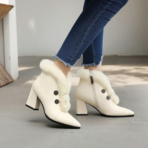 boots deat 2021 spring autumn fashion casual solid color thick heel high heels pointed velvet short women sf530, Black
boots deat 2021 spring autumn fashion casual solid color thick heel high heels pointed velvet short women sf530, Black
