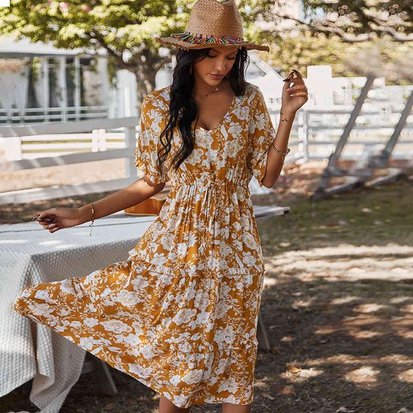 jumpsuit summer floral print big swing women holiday v neck green half sleeve ladies ruffles midi es vestidos, Black;white
jumpsuit summer floral print big swing women holiday v neck green half sleeve ladies ruffles midi es vestidos, Black;white