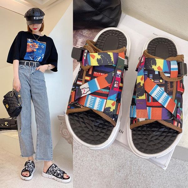 slippers 2021 summer outdoor women trend outer wear beach sandals fashion personality women's shoes flip flops, Black
slippers 2021 summer outdoor women trend outer wear beach sandals fashion personality women's shoes flip flops, Black