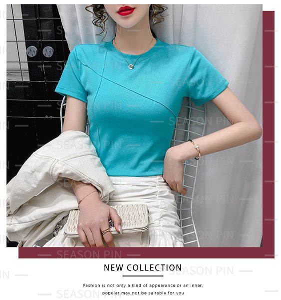 women's tees short-sleeved t-shirt new summer design sense of self-cultivation high waist short cropped half-sleeved shirt7828, White
women's tees short-sleeved t-shirt new summer design sense of self-cultivation high waist short cropped half-sleeved shirt7828, White