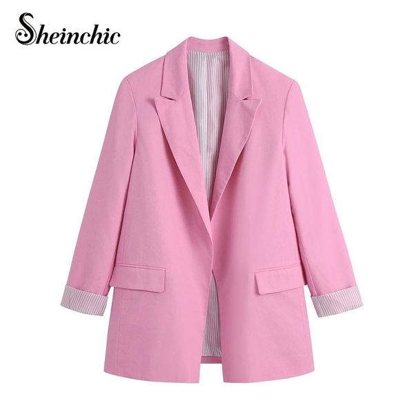 women's suits & blazers sheinchic 2021 fashion office ladies blazer coat womens elegant vintage long sleeve outerwear, White;black
women's suits & blazers sheinchic 2021 fashion office ladies blazer coat womens elegant vintage long sleeve outerwear, White;black