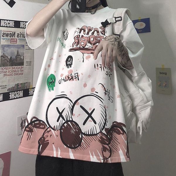 women's t-shirt cute cartoon tshirt streetwear summer t shirt women harajuku loose short sleeves t-shirts tee hip hop gothic girls, White
women's t-shirt cute cartoon tshirt streetwear summer t shirt women harajuku loose short sleeves t-shirts tee hip hop gothic girls, White