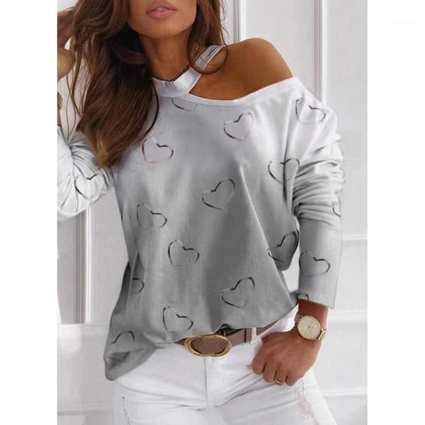 women's t-shirt bishan women elegant halter shirt heart shape print long sleeve casual pullovers lady off shoulder spring top, White
women's t-shirt bishan women elegant halter shirt heart shape print long sleeve casual pullovers lady off shoulder spring top, White