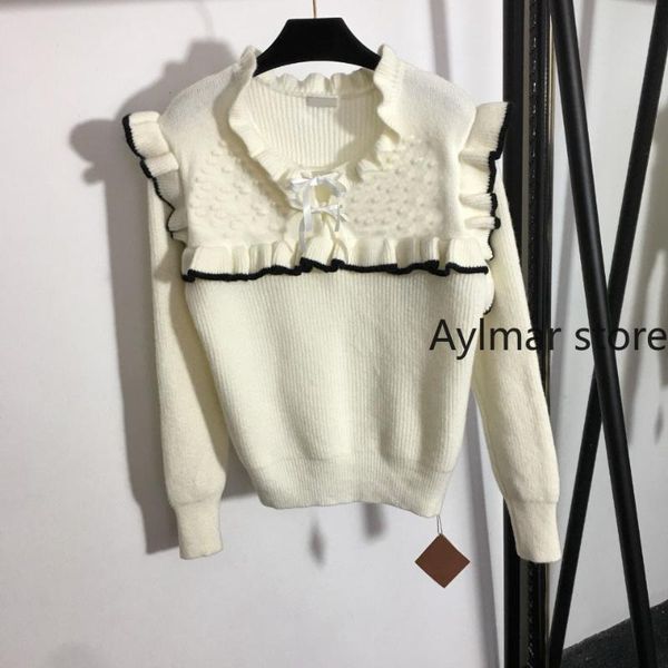 women's sweaters luxury design 2021 autumn french sweet lace bow long sleeve sweater short argyle, White;black
women's sweaters luxury design 2021 autumn french sweet lace bow long sleeve sweater short argyle, White;black