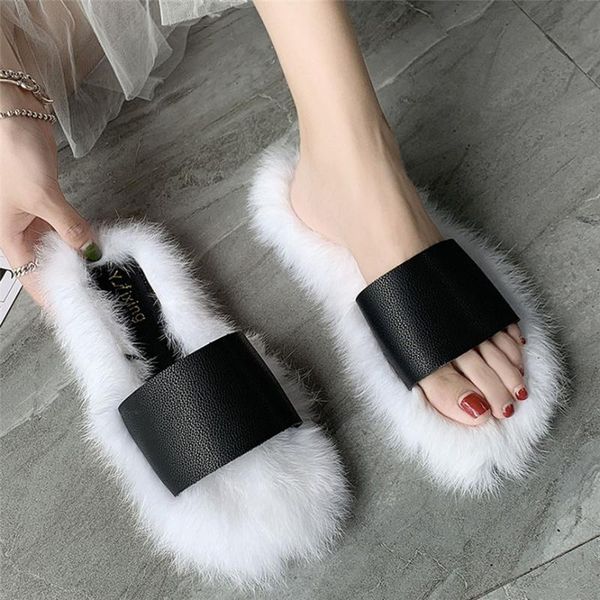 slippers women's outdoor fur platform-bottom fluffy sliders comfort lazy shoes down casual flat with 2021 home 70, Black
slippers women's outdoor fur platform-bottom fluffy sliders comfort lazy shoes down casual flat with 2021 home 70, Black