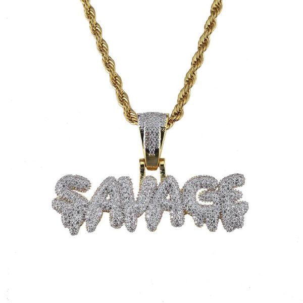 pendant necklaces iced out chain 18k gold plated bling cz simulated diamond letters savage men's hip hop necklace, Silver
pendant necklaces iced out chain 18k gold plated bling cz simulated diamond letters savage men's hip hop necklace, Silver