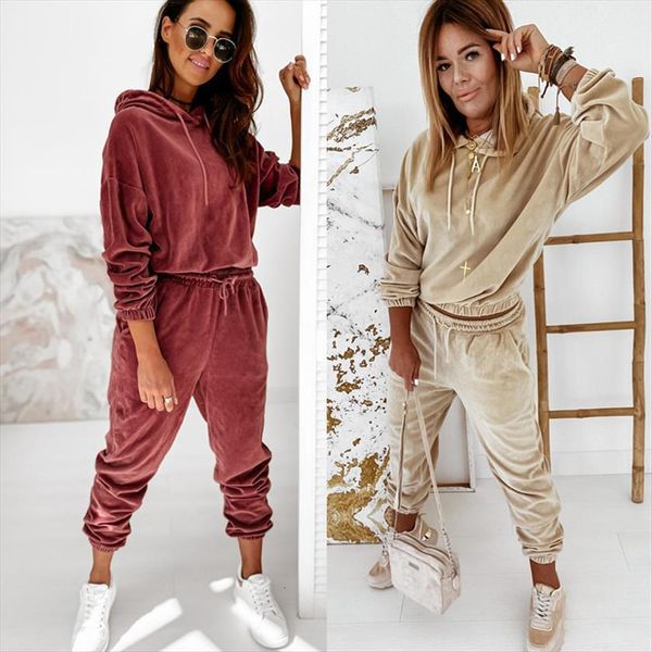 autumn winter running sets two womenpant pieces sports suits solid color tracksuits long sleeve hooded jogger sweatpants, White
autumn winter running sets two womenpant pieces sports suits solid color tracksuits long sleeve hooded jogger sweatpants, White