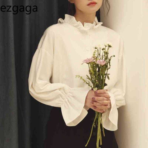 ezgaga sweet blouse women puff sleeve solid loose spring korean chic temperament elegant female shirts fashion blusas 210430, White
ezgaga sweet blouse women puff sleeve solid loose spring korean chic temperament elegant female shirts fashion blusas 210430, White