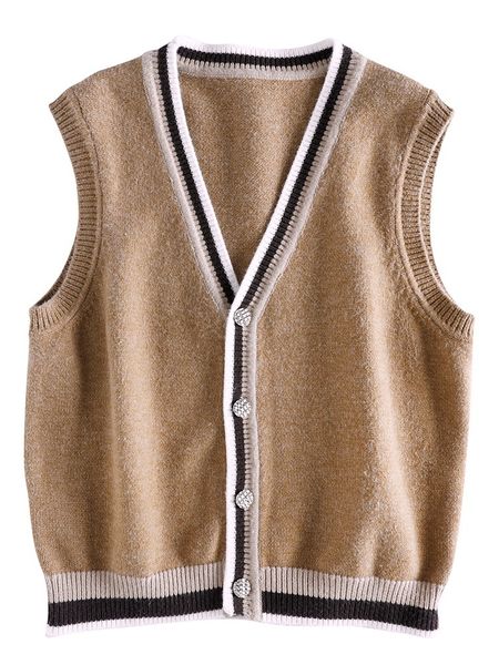 women's sweaters spring and autumn fashion sleeveless contrast color sweater cardigan vest single breasted thin women ofgk, White;black
women's sweaters spring and autumn fashion sleeveless contrast color sweater cardigan vest single breasted thin women ofgk, White;black