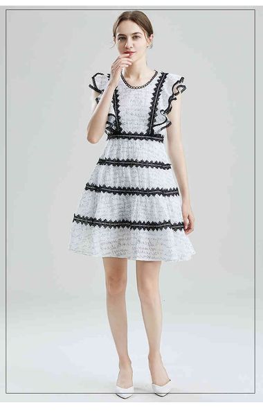 white luxury runway women party vintage summer cotton floral embroidery lace stitching o neck hollow out dress, Black;gray
white luxury runway women party vintage summer cotton floral embroidery lace stitching o neck hollow out dress, Black;gray
