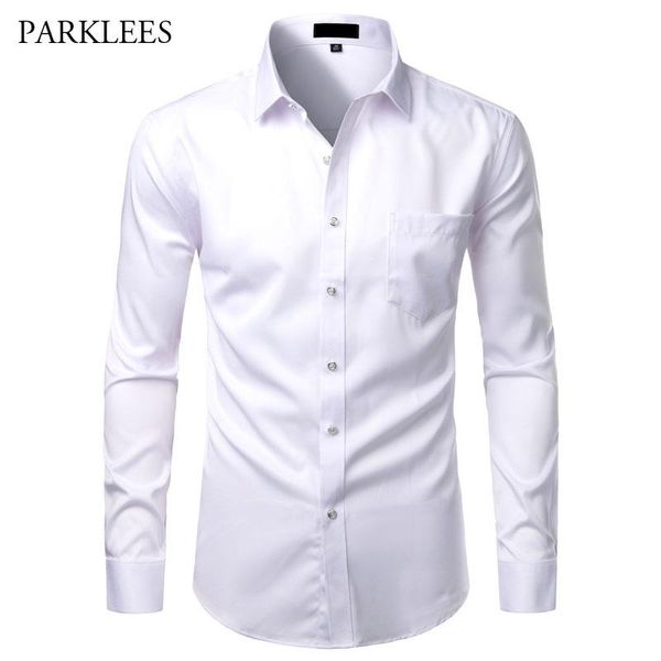 white mens bamboo fiber shirts casual slim fit button up dress men solid soical shirt with pocket formal business camisas men's, White;black
white mens bamboo fiber shirts casual slim fit button up dress men solid soical shirt with pocket formal business camisas men's, White;black
