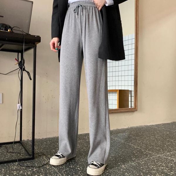 knitted wide leg pants women's autumn thickened high waist drop casual loose straight & capris, Black;white
knitted wide leg pants women's autumn thickened high waist drop casual loose straight & capris, Black;white