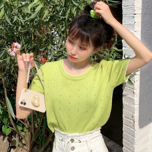 women's t-shirt hollow knit summer t-shirts women o neck short slim t shirts sleeve patchwork color tee, White
women's t-shirt hollow knit summer t-shirts women o neck short slim t shirts sleeve patchwork color tee, White