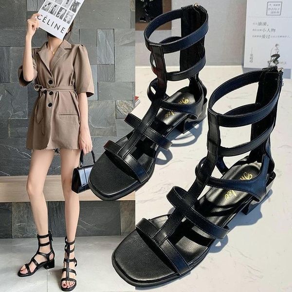 middle-heeled roman women shoes chunky-heel open-toe sandals girls summer hollow ankle boots, Black
middle-heeled roman women shoes chunky-heel open-toe sandals girls summer hollow ankle boots, Black