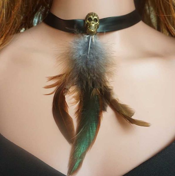 chokers gothic dead skull feather choker chain necklace steam punk pagan jewelry, Golden;silver
chokers gothic dead skull feather choker chain necklace steam punk pagan jewelry, Golden;silver