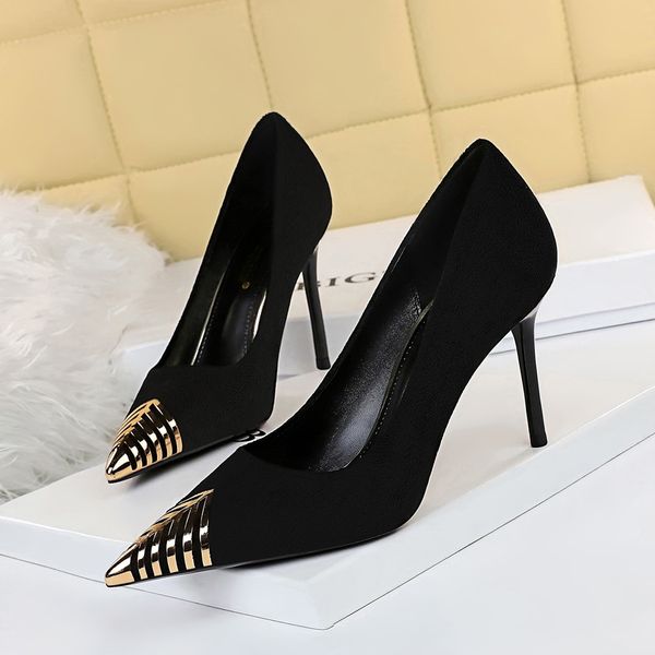 bigtree pointed toe woman pumps suede stiletto women office fashion high heels 9 cm heeled shoes, Black
bigtree pointed toe woman pumps suede stiletto women office fashion high heels 9 cm heeled shoes, Black