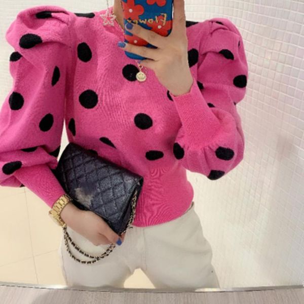 women's sweaters spring fashion cut sweet wave point sweater 2021 autumn women pullovers puff sleeve slim knitted, White;black
women's sweaters spring fashion cut sweet wave point sweater 2021 autumn women pullovers puff sleeve slim knitted, White;black