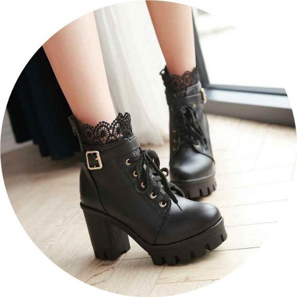 boots women's thick-heeled high-heeled waterproof ankle british style short shoes, Black
boots women's thick-heeled high-heeled waterproof ankle british style short shoes, Black