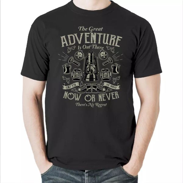 the great adventure tee dangerous camp equipment sport men's t-shirts gift new, White;black
the great adventure tee dangerous camp equipment sport men's t-shirts gift new, White;black