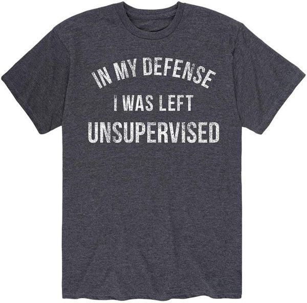 men's t-shirts in my defense i was left unsupervised - short sleeve graphic t-shirt, White;black
men's t-shirts in my defense i was left unsupervised - short sleeve graphic t-shirt, White;black