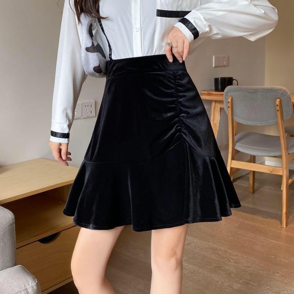 skirts 2021 spring summer and autumn golden velvet skirt small group pleated fishtail show thin a-line lady girl, Black
skirts 2021 spring summer and autumn golden velvet skirt small group pleated fishtail show thin a-line lady girl, Black