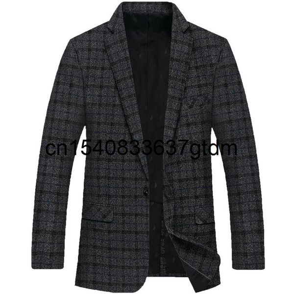 men's plaid suit in early spring of 2021 fat plus oversize casual jacket trend wool & blends, Black
men's plaid suit in early spring of 2021 fat plus oversize casual jacket trend wool & blends, Black