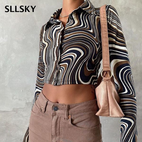 vintage striped printted short women blouse spring turn-down collar single breasted slim shirts fashion streetwear shirt women's t-shir, White
vintage striped printted short women blouse spring turn-down collar single breasted slim shirts fashion streetwear shirt women's t-shir, White