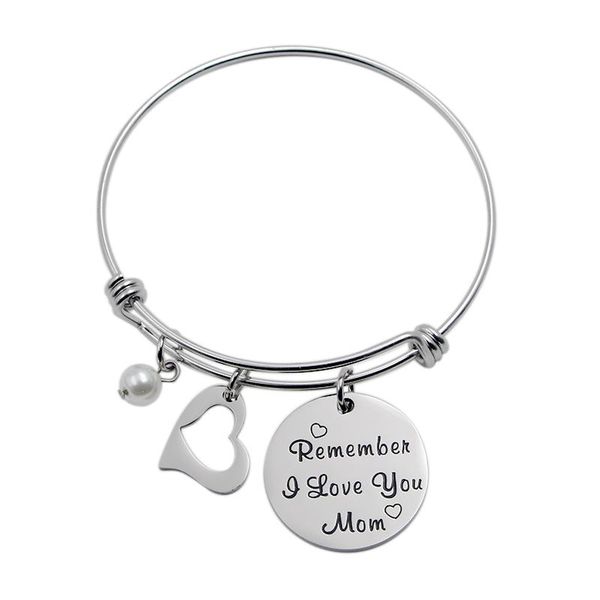 bangle villwice expandable stainless steel heart charm bracelet remember i love you mom mother's day jewelry festival gift, Black
bangle villwice expandable stainless steel heart charm bracelet remember i love you mom mother's day jewelry festival gift, Black