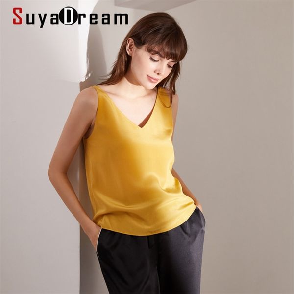suyadream women silk camisoles 100%real silk crepe sleeveless solid v neck cross balck camis summer spring vests 210407, White
suyadream women silk camisoles 100%real silk crepe sleeveless solid v neck cross balck camis summer spring vests 210407, White