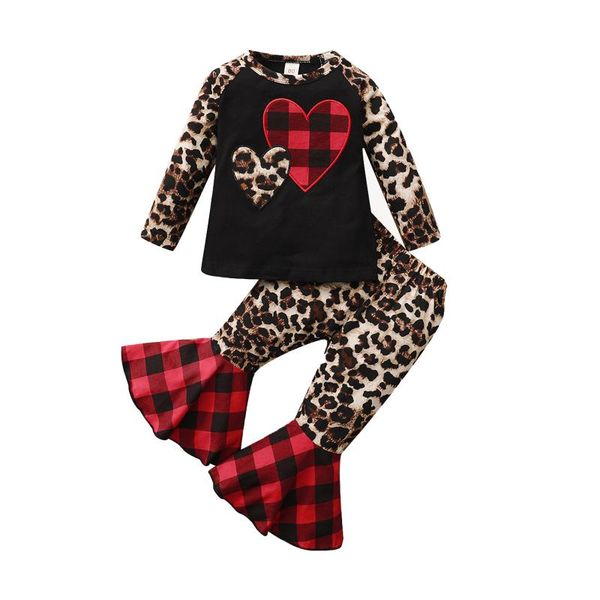 clothing sets pudcoco 1-6 years baby girls casual two-piece clothes set, plaid and leopard printed pattern round collar + flared pants, White
clothing sets pudcoco 1-6 years baby girls casual two-piece clothes set, plaid and leopard printed pattern round collar + flared pants, White