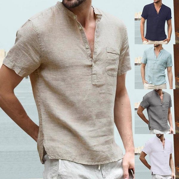 men's casual shirts white shirt summer 2021 short sleeves cotton linen loose collar button oversize male homme, White;black
men's casual shirts white shirt summer 2021 short sleeves cotton linen loose collar button oversize male homme, White;black