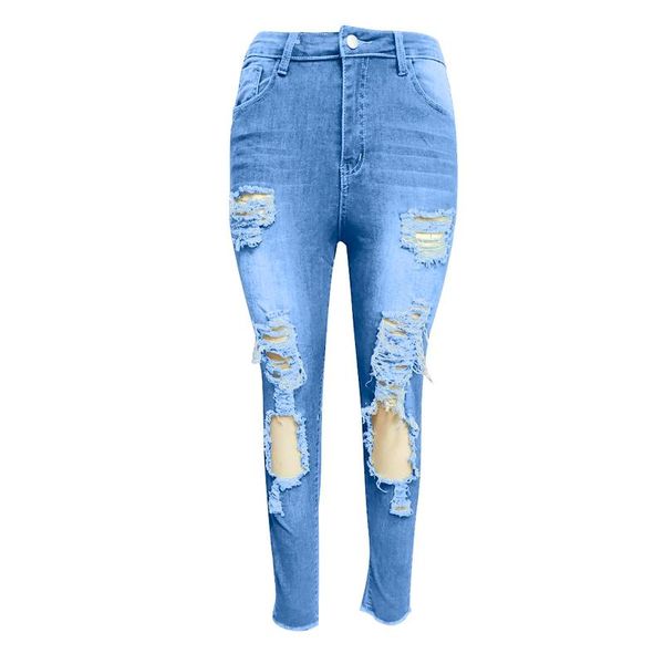 women's jeans plus size elasticity high waist bulift 3 button slim skinny ripped holes denim pants s-5xl wholesales trousers, Blue
women's jeans plus size elasticity high waist bulift 3 button slim skinny ripped holes denim pants s-5xl wholesales trousers, Blue