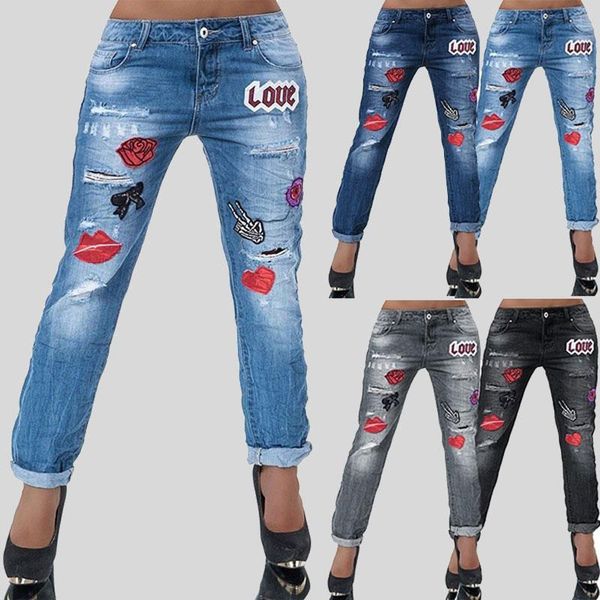 womens embroidered jeans low waist fashion pants jean with a pattern print denim super rise trousers woman women's, Blue
womens embroidered jeans low waist fashion pants jean with a pattern print denim super rise trousers woman women's, Blue