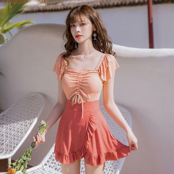 one-piece suits women swimsuit v-neck drawstring korean female conjoined beachwear gauze flounce rims together short elegant trend
one-piece suits women swimsuit v-neck drawstring korean female conjoined beachwear gauze flounce rims together short elegant trend