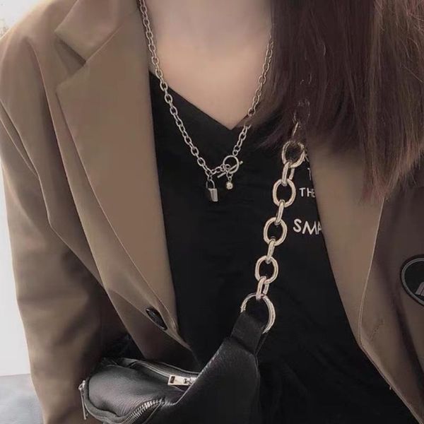 chains multi- stainless steel choker necklace fashion women ot link lock chain layered jewelry party gift, Silver
chains multi- stainless steel choker necklace fashion women ot link lock chain layered jewelry party gift, Silver