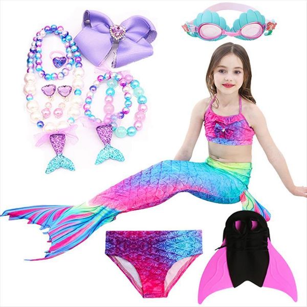11pcs set girls mermaid tail swimsuit children the little costume cosplay beach clothes bathing suit for, White
11pcs set girls mermaid tail swimsuit children the little costume cosplay beach clothes bathing suit for, White