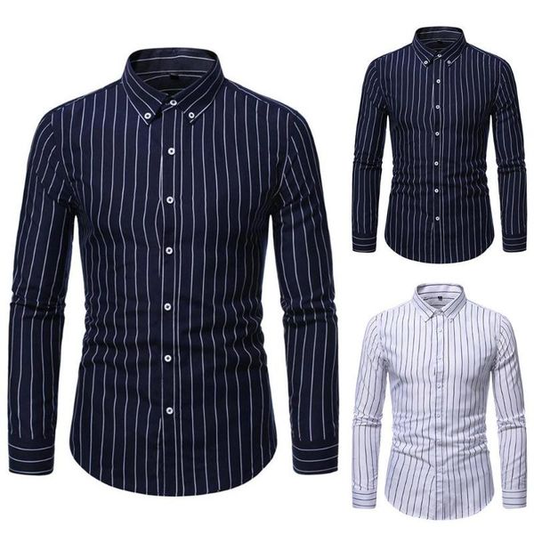 men's casual shirts mens collar stripe button shirt long sleeve formal business, White;black
men's casual shirts mens collar stripe button shirt long sleeve formal business, White;black