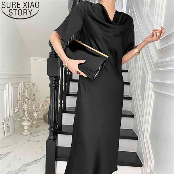 summer vintage short sleeve dress women pile collar party high waist solid color satin long es robe femme 13567 210506, Black;gray
summer vintage short sleeve dress women pile collar party high waist solid color satin long es robe femme 13567 210506, Black;gray