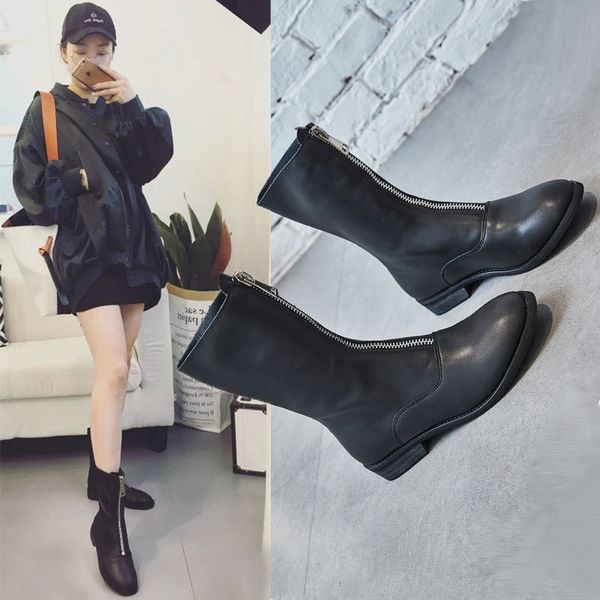 guidi women's british style front zipper martin 2021 summer thin medium short spring and autumn single boots, Black
guidi women's british style front zipper martin 2021 summer thin medium short spring and autumn single boots, Black