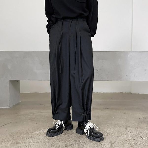 suit pants men 2021 japanese street dark wide-leg drape straight drawstring loose feet leisure harem trousers men's, Black
suit pants men 2021 japanese street dark wide-leg drape straight drawstring loose feet leisure harem trousers men's, Black